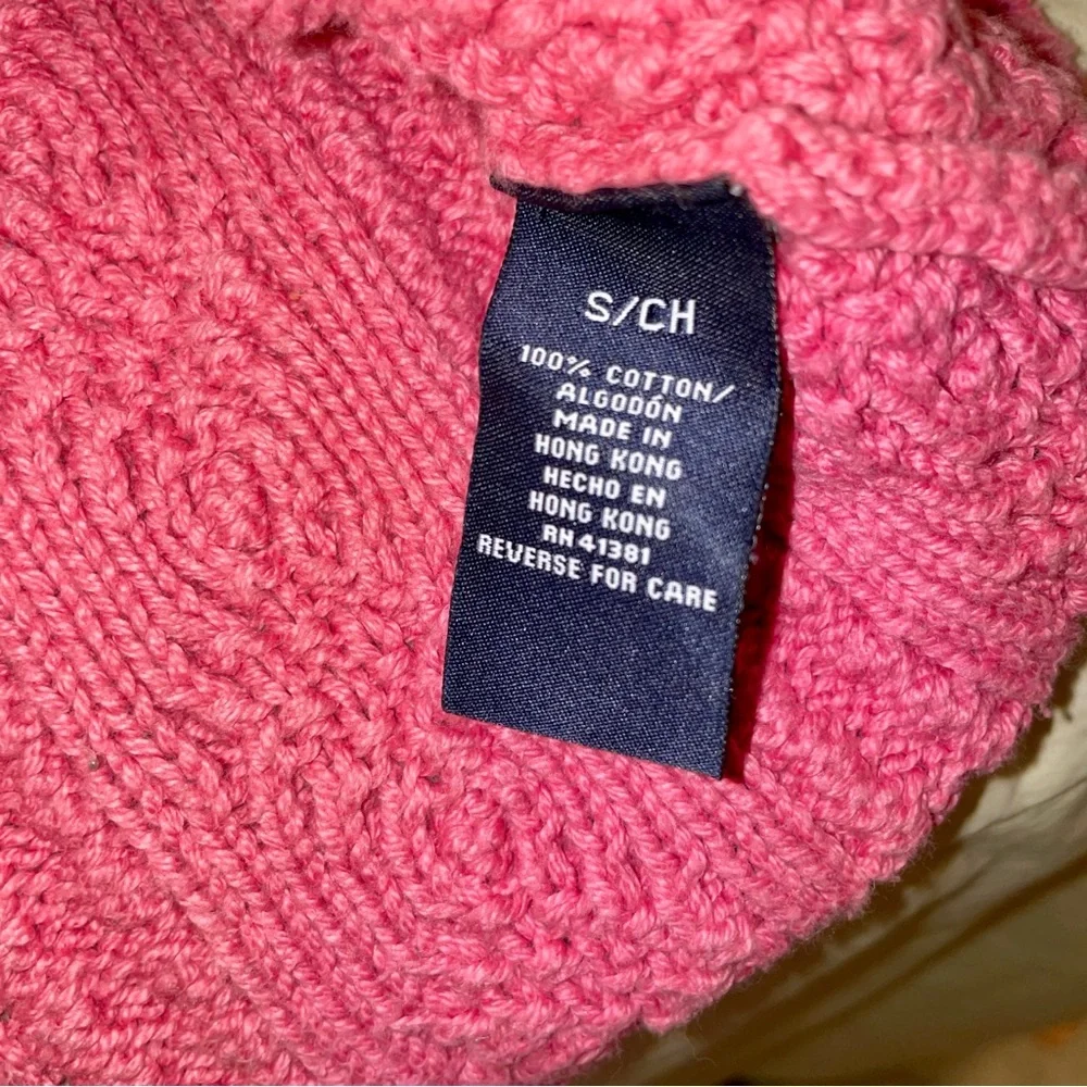 Vintage Polo Ralph Lauren Pink Cable Knit Hooded Sweater - Size Small - EUC 🌟 - Picture 11 of 15